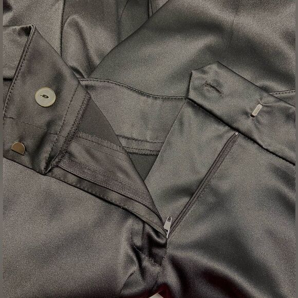 JS Collections Black Satin Dress Pants Cocktail Evening Size 14 - Picture 8 of 11